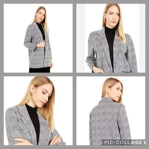 J. Crew Re-Imagined Sophie Open Front  Black & White Sweater Blazer Size XS